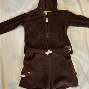 Baby GAP Brown Infant Hoodie and shorts 18-24 Months